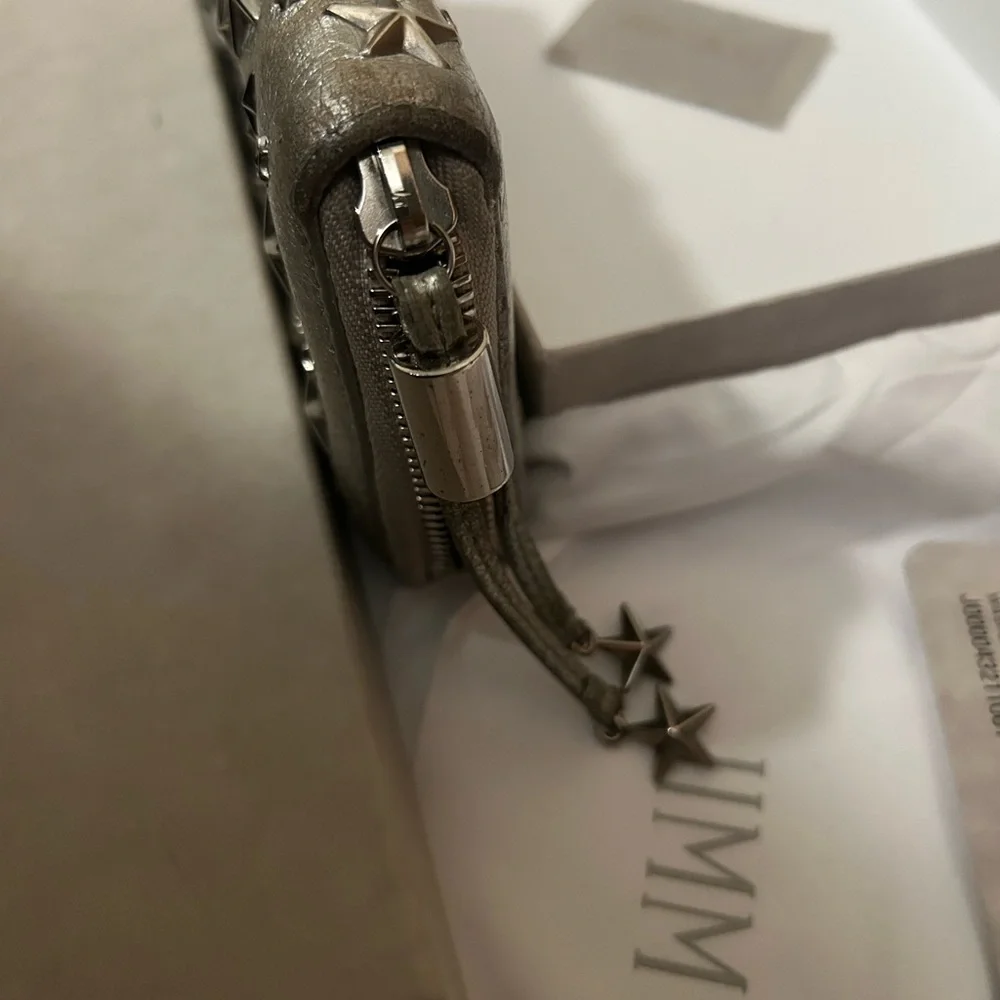 Jimmy Choo Authentic Washed Metallic Deerskin With COA/ Dust Bag/ Box
